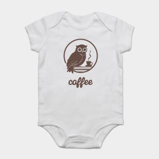 Owl Coffee and books Baby Bodysuit